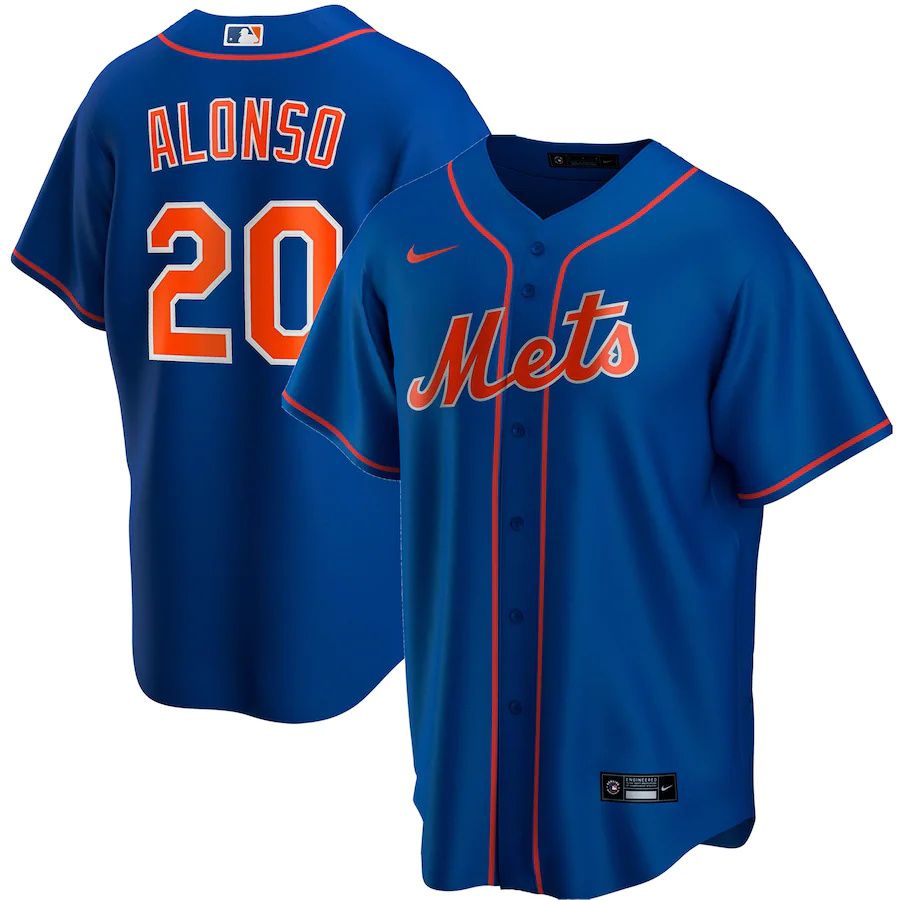 Cheap Mens New York Mets 20 Pete Alonso Nike Royal Alternate Replica Player Name MLB Jerseys